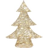 Countryfield decoratie kerstboom - goud - met verlichting - H48 cm