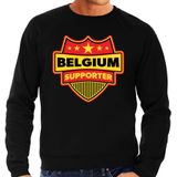 Belgium supporter schild sweater zwart voor heren - Belgie landen sweater / kleding - EK / WK / Olympische spelen outfit