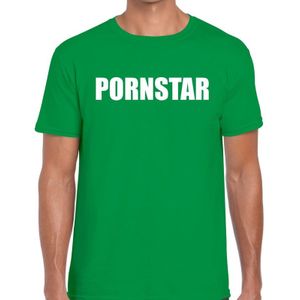 Pornstar tekst t-shirt groen heren