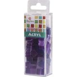 820x stuks Acryl mozaieken maken steentjes/tegeltjes violet paars 1 x 1 cm - Hobby knutselen artikelen