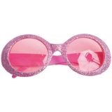 Faram Party - Dames party bril - 2 stuks - Roze met glitters - Disco