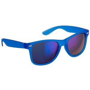 Hippe zonnebril blauw met spiegelglazen - Verkleedbrillen