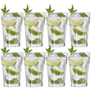8x Drinkglazen/waterglazen 440 ml Oban serie - 40 cl - Drink glazen - Drinks drinken - Drinkglazen van glas
