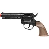 Gohner cowboy verkleed speelgoed revolver/pistool met kort loop - metaal/plastic - 8 schots