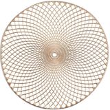 6x Ronde placemats goud mandala 38 cm - Zeller - Woondecoratie - Tafeldecoratie - Placemats - Borden onderleggers van kunststof