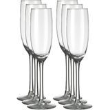 12x Champagneglazen/flutes transparant Plaza 190 ml -19 cl - Champagne glazen - Champagne drinken - Champagneglazen van glas