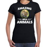 T-shirt jaguar - zwart - dames - amazing wild animals - cadeau shirt jaguar / jachtluipaarden liefhebber