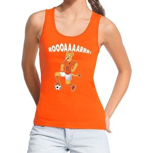 Nederland supporter tanktop / mouwloos shirt Leeuwin roooaaaarrr oranje dames - landen kleding