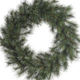 Groene kerstkrans 50 cm Malmo voor de deur/poort met ijzeren hanger - Kerst decoratie kransen van dennentakken