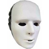 6 witte grimeer maskers van plastic