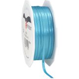 Cadeaulint/sierlint pakket - zwart/turquoise blauw - 3 mm x 50 meter - Hobby/decoratie/knutselen