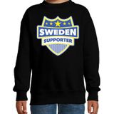 Sweden supporter schild sweater zwart voor kinderen - sweden landen sweater / kleding - EK / WK / Olympische spelen outfit
