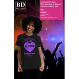 Bellatio Decorations Gay Pride T-shirt voor dames - being gay is like glitter - wit/paars - LHBTI