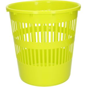 Plasticforte Afvalbak/vuilnisbak/kantoor prullenbak - plastic - groen - 28 cm