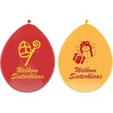 Haza Welkom Sinterklaas ballonnen - 18x - geel/rood - Sint versiering/feestartikelen