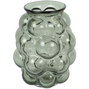 Countryfield Bloemenvaas Bubblegum Medium - transparant glas - lichtgrijs - D16 x H21 cm - handgemaakte vaas