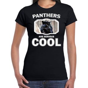 Dieren panters t-shirt zwart dames - panthers are serious cool shirt - cadeau t-shirt zwarte panter/ panters liefhebber