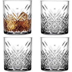 Pasabahce - Whisky tumbler glazen - 8x - Timeless serie - transparant - 340 ml
