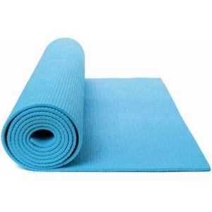 Lichtblauwe yogamat/sportmat 180 x 60 cm - Sportmatten voor o.a. yoga, pilates en fitness