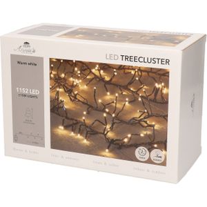 1x Kerstverlichting clusterverlichting met timer en dimmer 1152 lampjes warm wit  15 mtr - Voor binnen en buiten gebruik