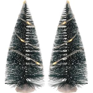 8x Kerstdorp onderdelen straatverlichting kerstbomen 15 cm - Met verlichting - Kerstversieringen/kerstdecoraties