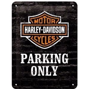 Muurplaatje Harley Davidson parking 15 x 20 cm