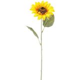 Gele zonnebloem kunstbloem 62 cm - Kunstbloemen boeketten