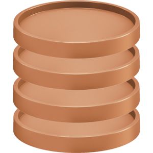 4x stuks plantenonderzetter/multiroller rond terracotta kunststof 45 cm - Trolleys voor kamerplanten