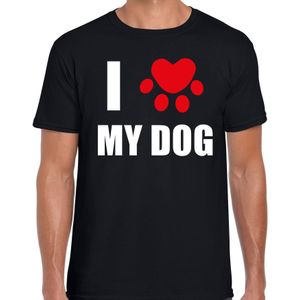 I love my dog honden t-shirt zwart - heren - Honden liefhebber cadeau shirt