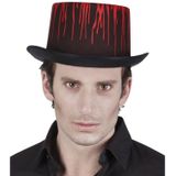 Hoge halloween hoed met druipend bloed voor volwassenen