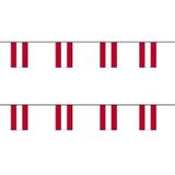 2x Papieren slingers Oostenrijk - Feestversiering/decoratie landen thema - Oostenrijkse vlag