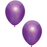 40x Paarse metallic ballonnen 30 cm - Feestversiering/decoratie ballonnen paars