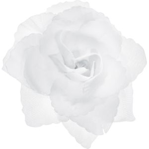 PartyDeco trouwauto bloemen - Bruiloft - wit - rozen -24x stuks - 9 cm - just married