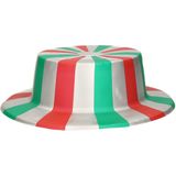 4x stuks plastic Italie vlag thema hoed voor volwassenen - Carnaval verkleed artikelen
