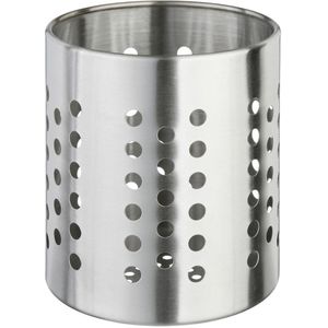 Ronde keukengerei houder zilver 13,5 cm van RVS - Keukengereihouder - Pollepelhouder - Spatelhouder