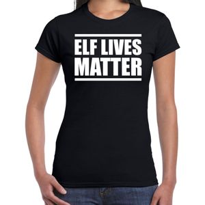 Elf  lives matter Kerstshirt / Kerst t-shirt zwart voor dames - Kerstkleding / Christmas outfit