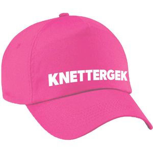 Knettergek fun pet roze voor dames en heren - knettergek baseball cap - carnaval fun accessoire