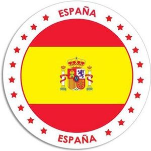 20x Spanje sticker rond 14,8 cm - Spaanse vlag - Landen thema decoratie feestartikelen/versieringen