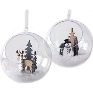 15x Transparante DIY open kerstbal 12 cm - Kerstballen om te vullen - Knutselmateriaal kerstballen maken
