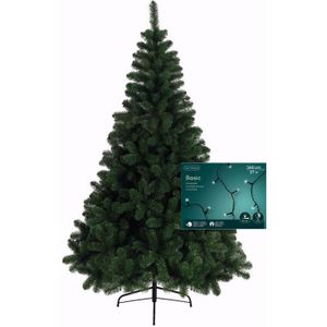 Kerstboom H240 cm - met kerstverlichting - helder wit - 36 m - 480 leds