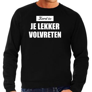 Grote maten Kerst is: je lekker volvreten Kerst sweater / Kerst trui zwart voor heren - Kerstkleding / Christmas outfit