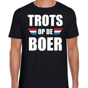 Boerenprotest shirt Trots op de boer t-shirt zwart heren - protest/actie voeren kleding/outfit