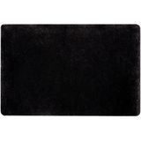 Spirella badkamer vloer kleedje/badmat tapijt - Supersoft - hoogpolig luxe uitvoering - zwart - 60 x 90 cm - Microfiber - Anti slip - Sneldrogend