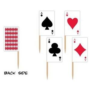 50x stuks Casino speelkaarten thema cocktailprikkers - Feestartikelen Las Vegas