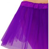 Dames verkleed rokje/tutu  - tule stof met elastiek - paars - one size model - van 4 tot 12 jaar