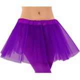 Dames verkleed rokje/tutu  - tule stof met elastiek - paars - one size model - van 4 tot 12 jaar