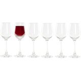 6x Stuks witte wijn glazen 250 ml van glas - Wijnglazen - Keuken/servies basics