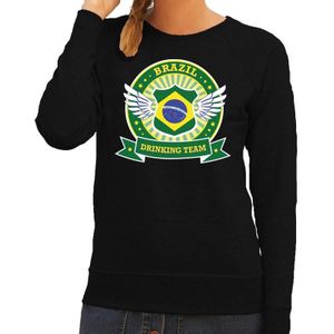 Zwart Brazil drinking team sweater zwart dames -  BraziliÃ« kleding