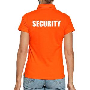 Security poloshirt oranje voor dames - beveiliger polo t-shirt