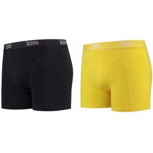 Lemon and Soda boxershorts 2-pak zwart en geel 2XL